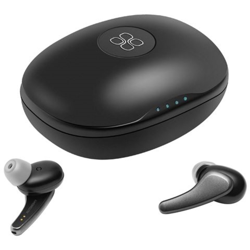 PROMATE Autonomy High Definition Metallic TWS Wireless Earbuds with IntelliTouch (Black)