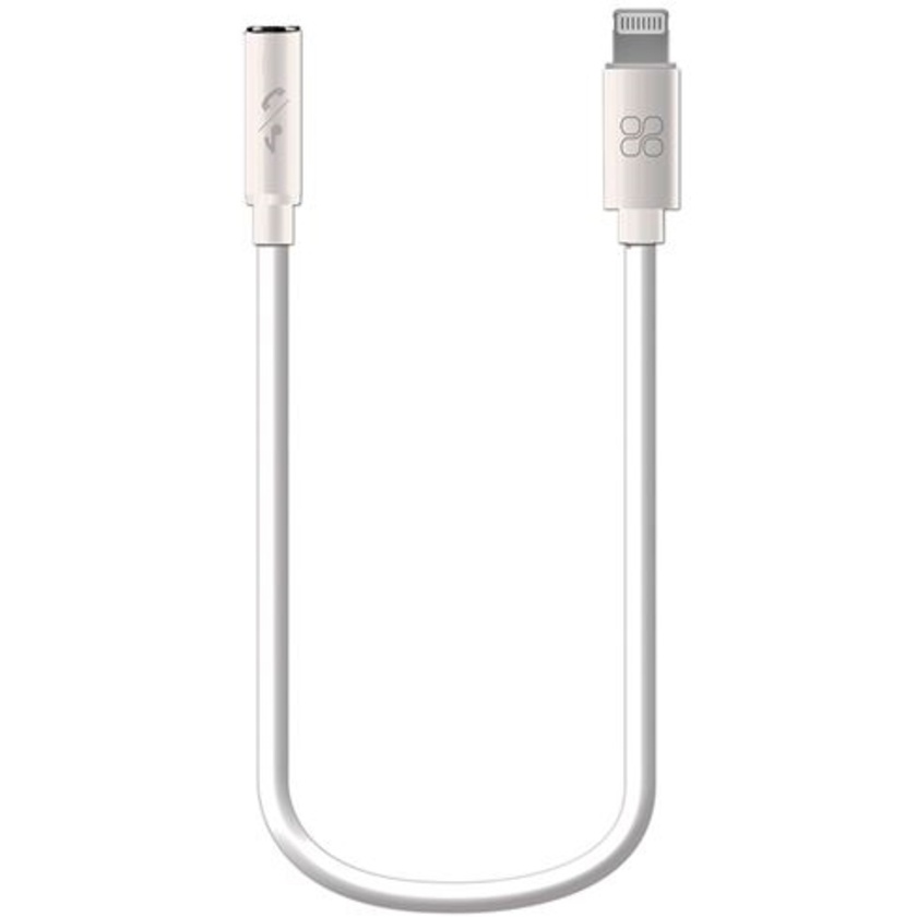 PROMATE AUXLink-i Dynamic Stereo Apple Lightning to 3.5mm AUX Connector (White)