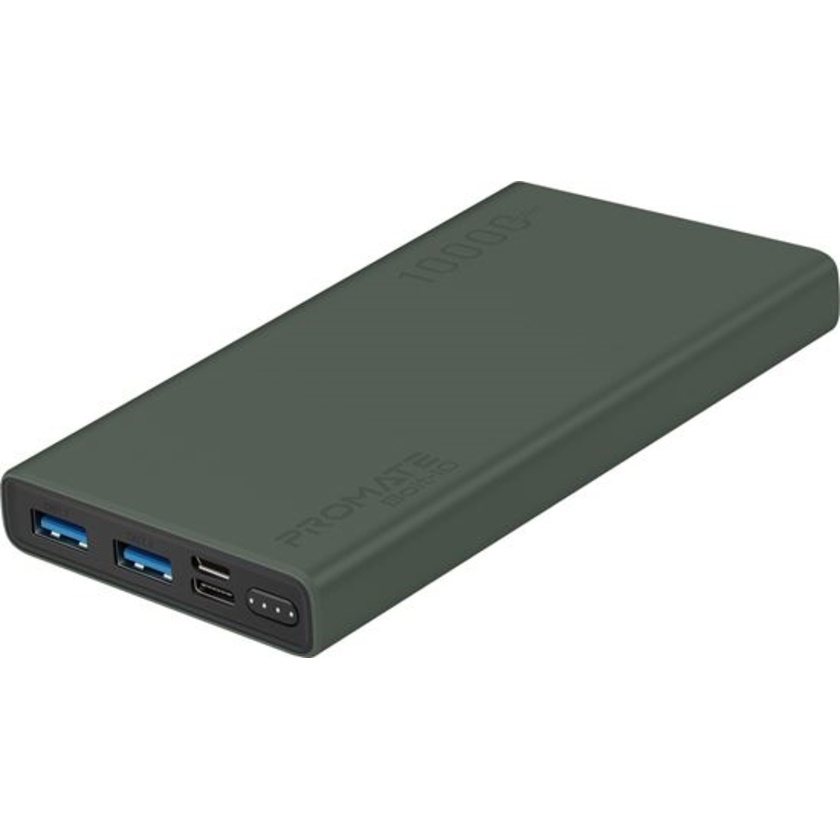 PROMATE Bolt-10 Compact Smart Charging Power Bank with Dual USB Output.