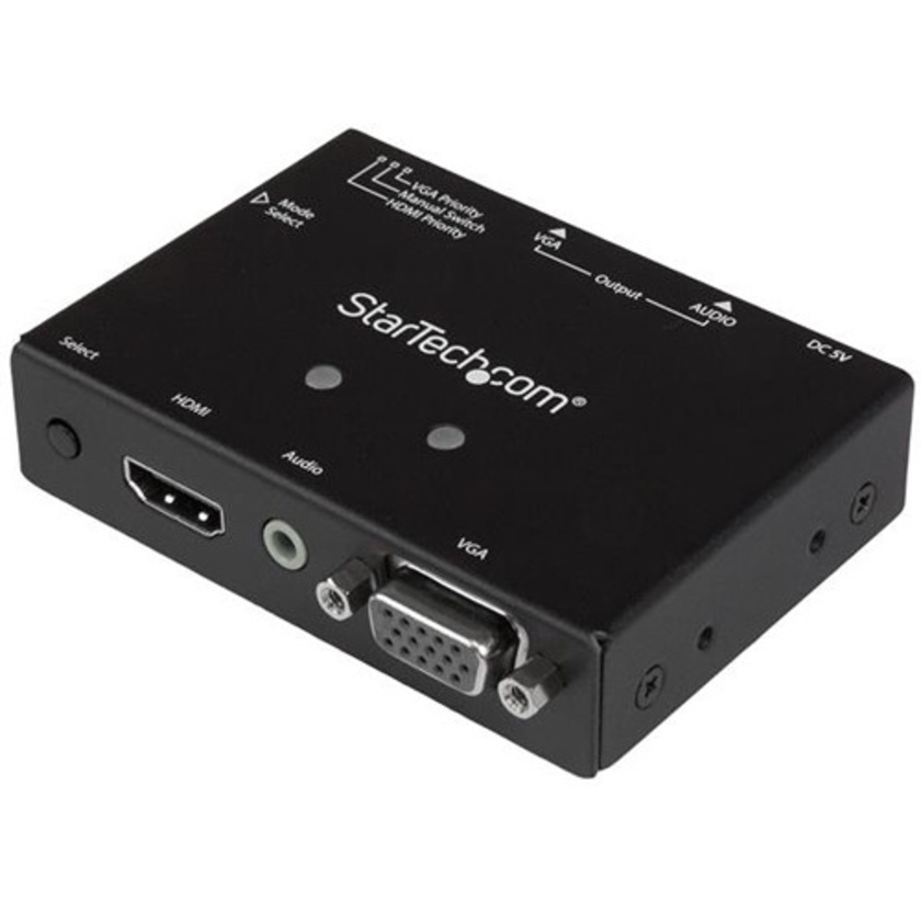 StarTech 2x1 VGA/HDMI to VGA+Audio Converter Switch with Priority Switching