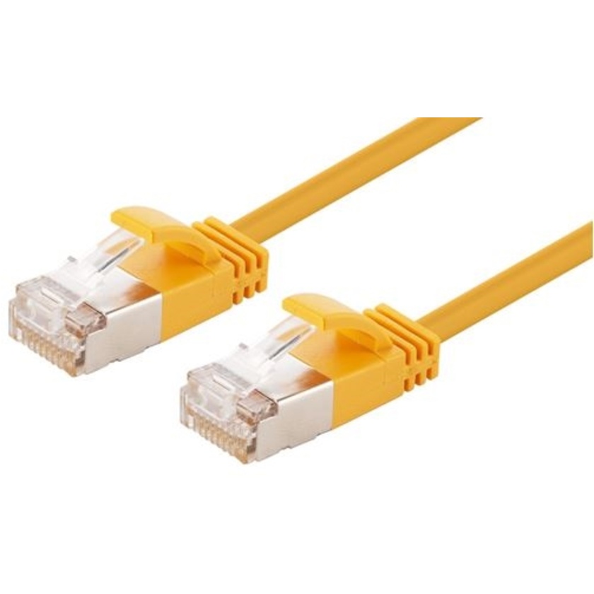 DYNAMIX Cat6A S/FTP Slimline Shielded 10G Patch Lead (Yellow, 2.5m)
