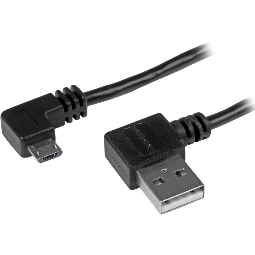 StarTech Micro-USB Cable with Right-Angled Connectors (Black, 2m)