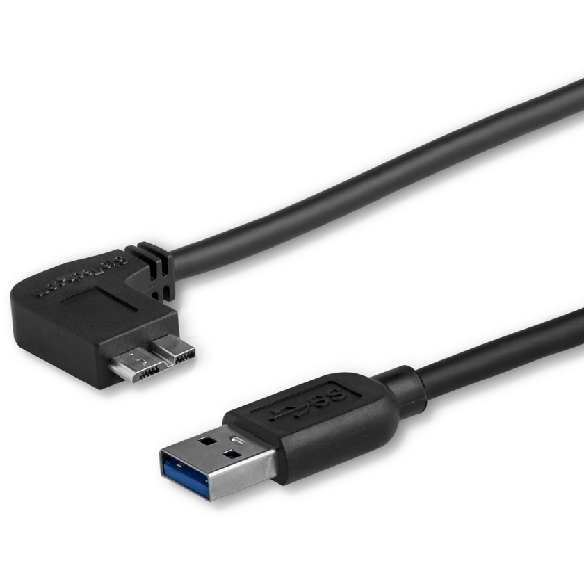 StarTech Slim Micro USB 3.0 Cable - M/M Left Angle (0.5m)