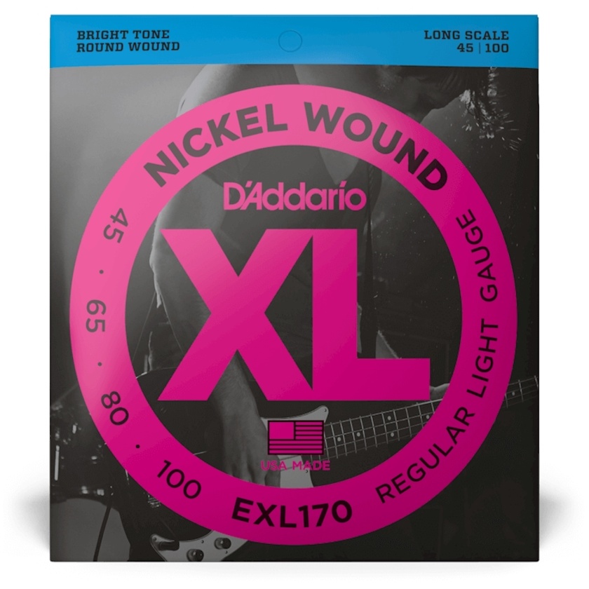 D'Addario EXL170 Regular Light Nickel Wound Long Scale Bass Strings - .045-.100