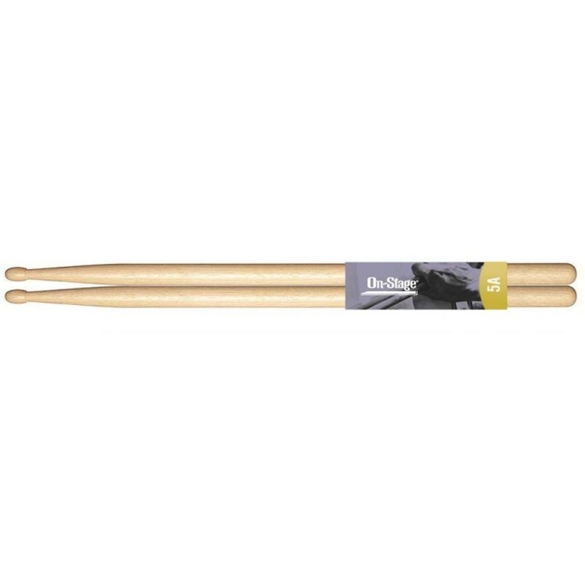 On-Stage Stands Hickory Drumsticks - 5A - Wood Tip
