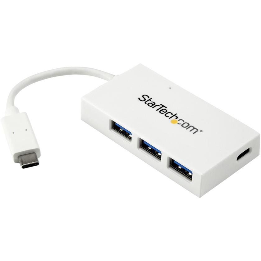 StarTech 4 Port USB C Hub - 1x USB C & 3x USB A (White)