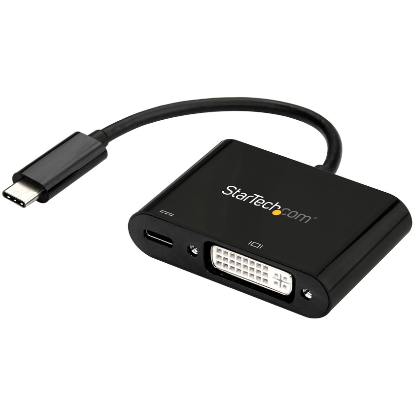 StarTech USB-C to DVI Adapter with Power Delivery (Black)