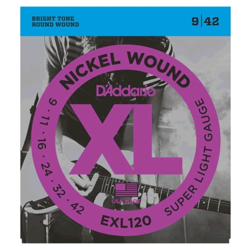 D'Addario EXL120 Nickel Wound Electric Strings - .009-.042 Super Light (10-Pack)