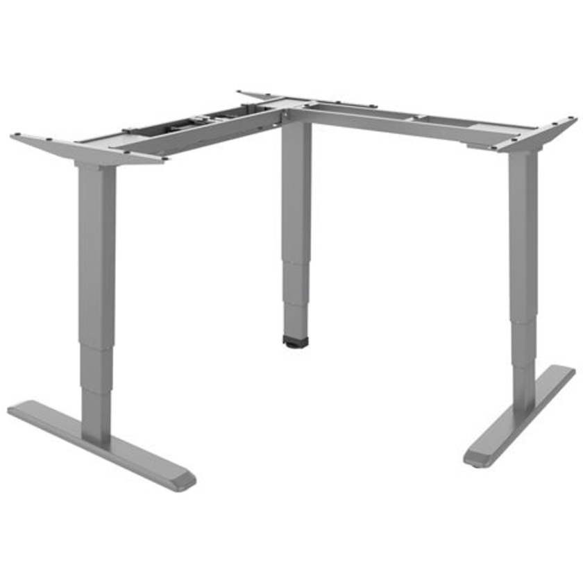 Brateck L-Shape Electric Sit-Stand Desk Frame with Triple Motors (Grey)