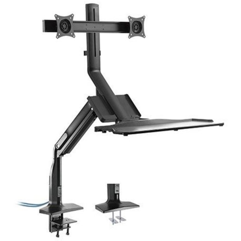 Brateck 17"-27" Dual Monitor Gas Spring Sit-Stand Desk Converter