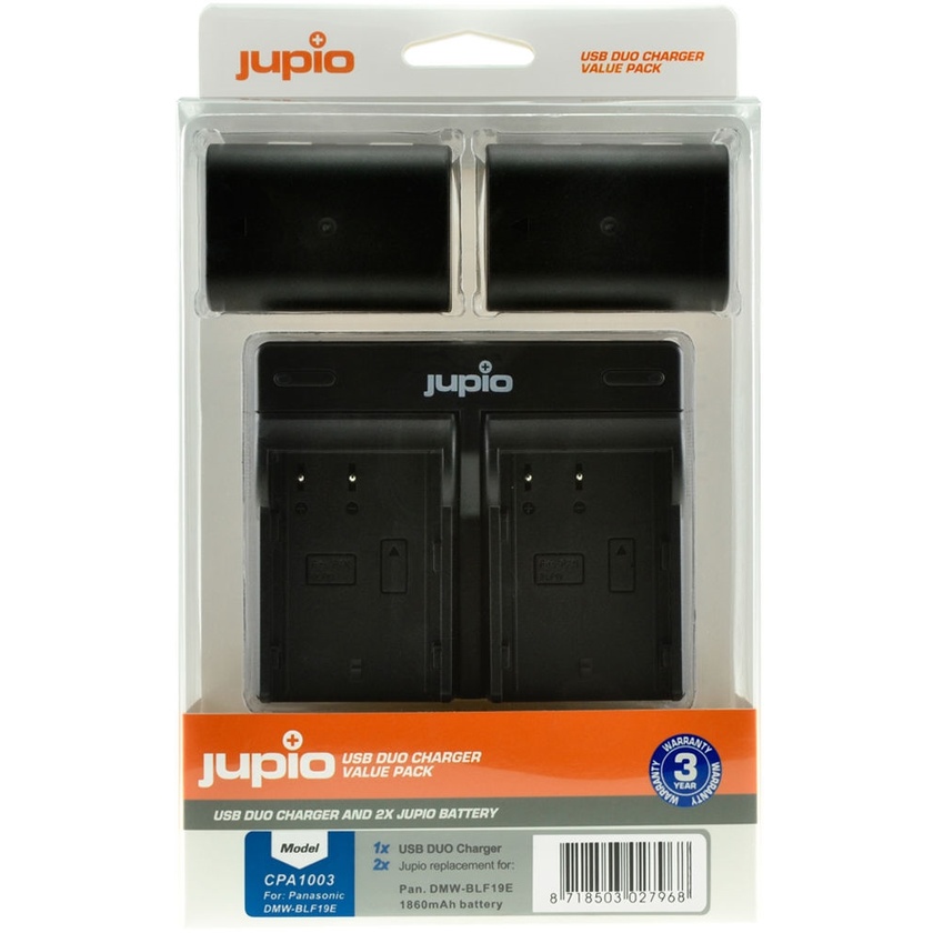 Jupio Pair of DMW-BLF19E Batteries & USB Dual Charger Value Pack (1860mAh)