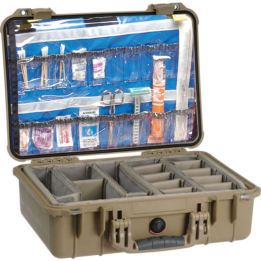 Pelican 1500EMS Case with Dividers (Desert Tan)