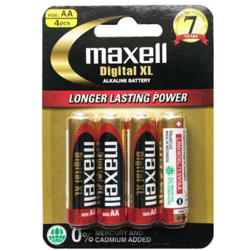 Maxell Digital XL Alkaline AA Battery (4 pack)
