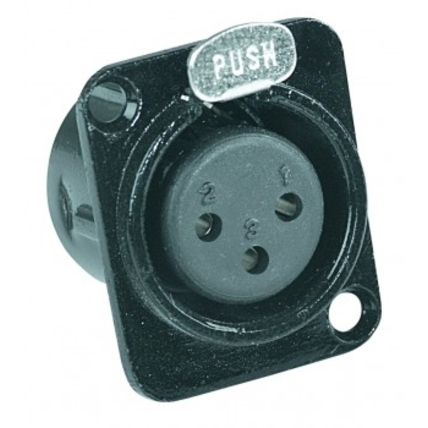 Proel XLR Connector 3 Pin Panel Mount Female (Black)
