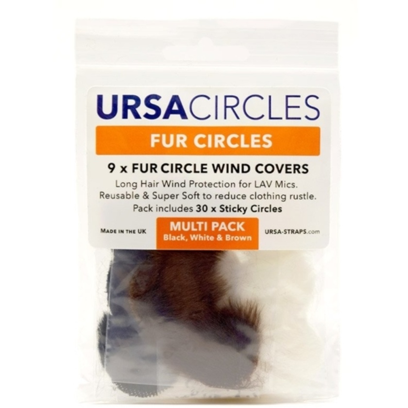 Ursa Fur Circles Lav Covers (3x Black, 3x Brown, 3x White, with 30x Stickies)