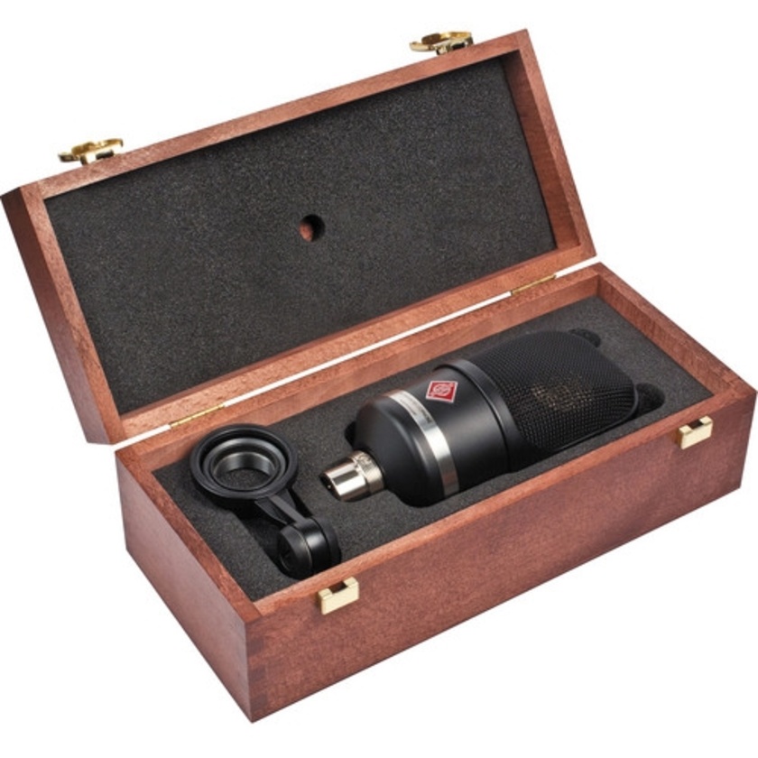 Neumann TLM 107 BK Large-Diaphragm Multipattern Condenser Microphone + Stand Mount (Black)