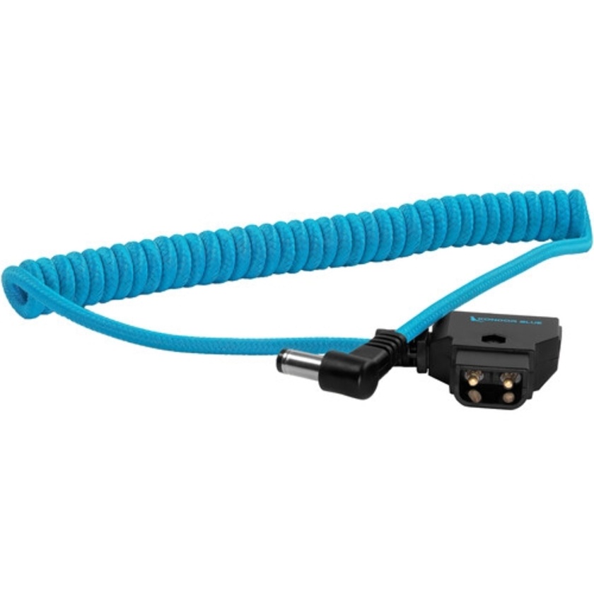 Kondor Blue D-Tap to DC Right Angle Coiled Cable (5.5 x 2.5mm) for Canon C70