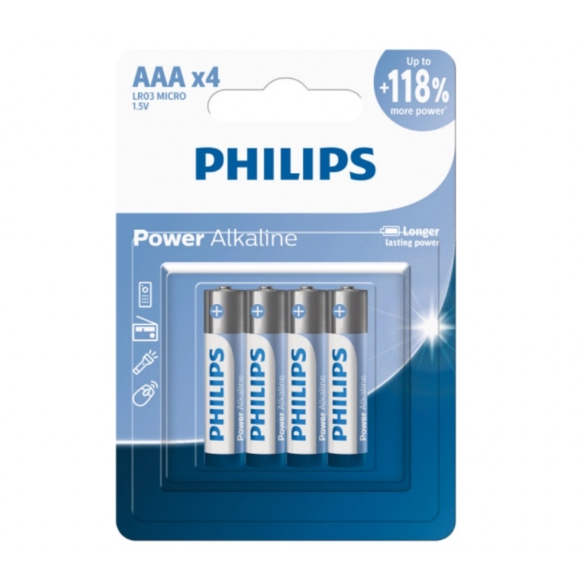 Philips Power AAA Alkaline Batteries (4 Pack)