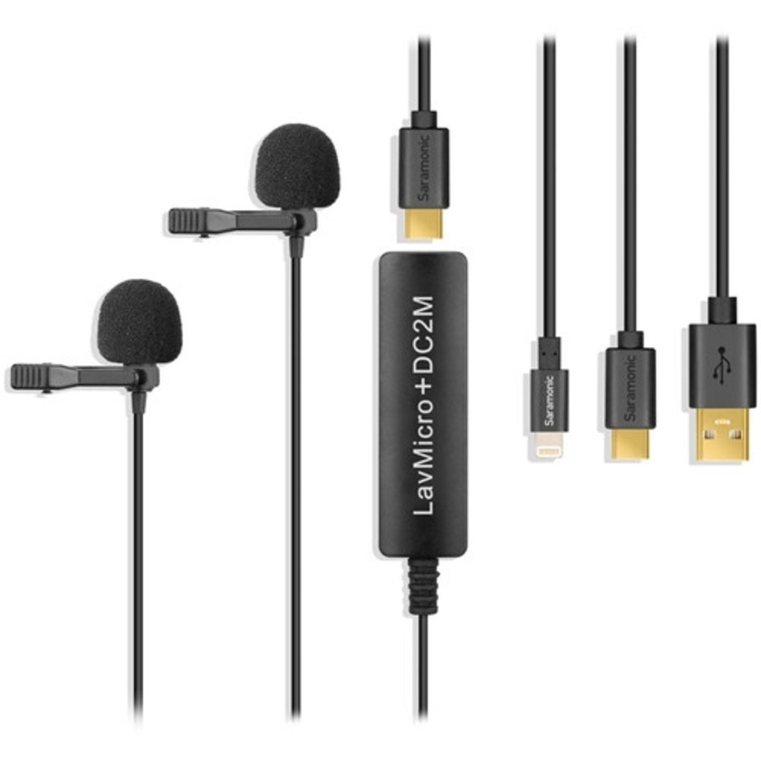 Saramonic LavMicro+ DC2M Lavalier Microphone with Monitoring for iOS, Android & Computer