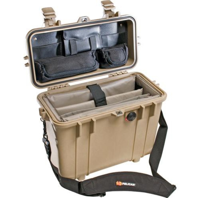Pelican 1437 Top Loader Case with Office Dividers (Desert Tan)
