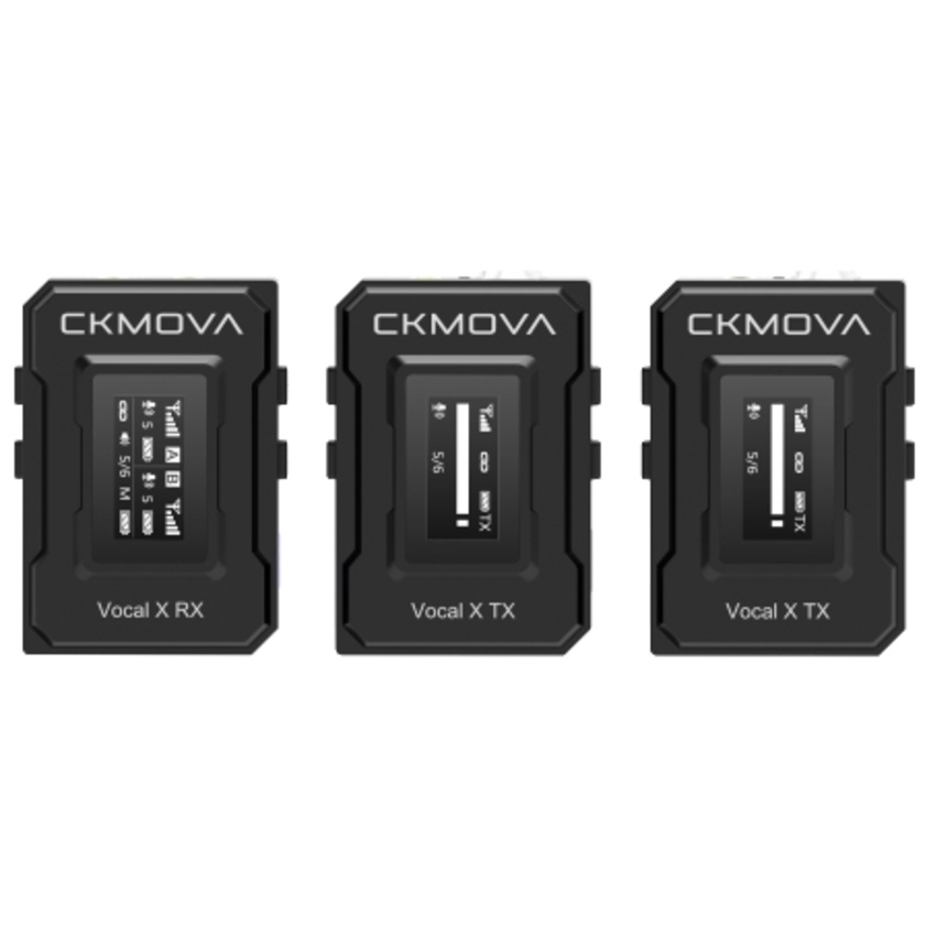 CKMOVA Vocal X V2 Ultra-Compact Dual-Channel Wireless Microphone (Black)