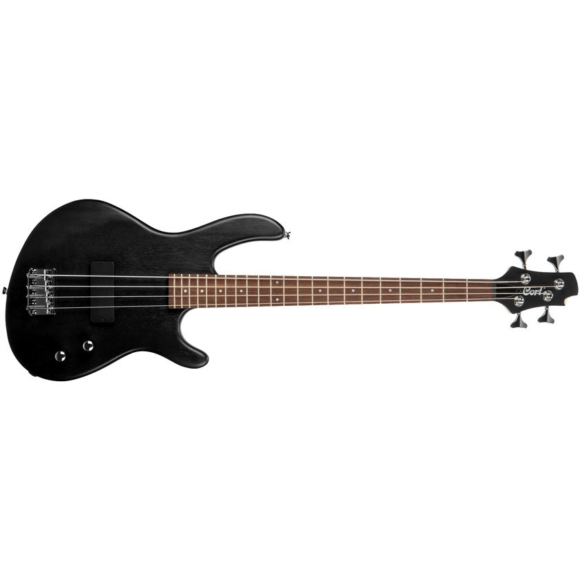 Cort Action Junior Bass Guitar with Guitar Bag (Open Pore Black)