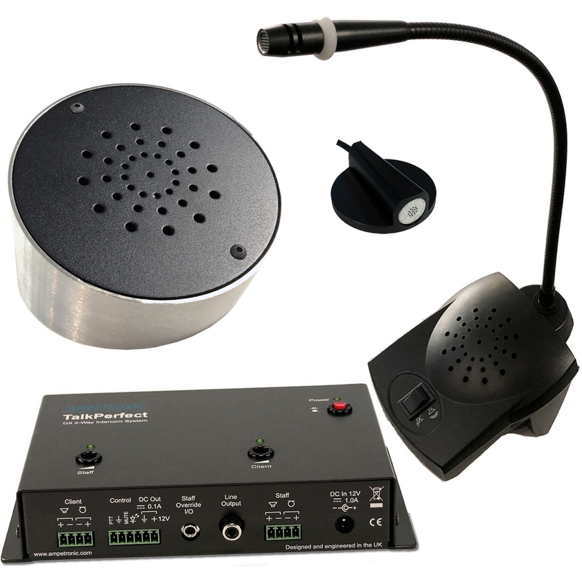 Ampetronic Two Way Counter Intercom System with Mics