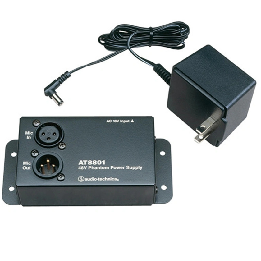 Audio Technica AT8801 Mic Phantom Power Module Inline 48V - Open Box
