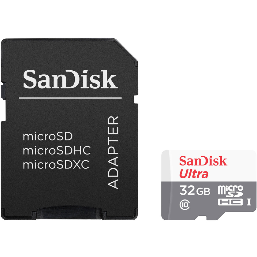 SanDisk 32GB Ultra UHS-I microSDHC Memory Card with SD Adapter (2-Pack)