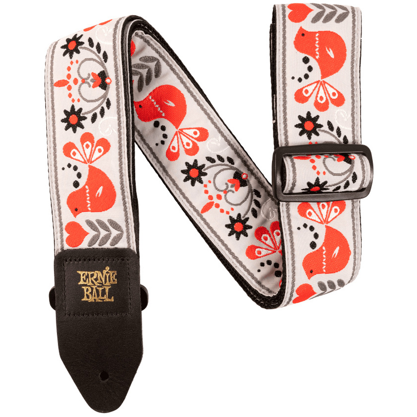 Ernie Ball Jacqaurd Guitar Strap - Red Bird Winter