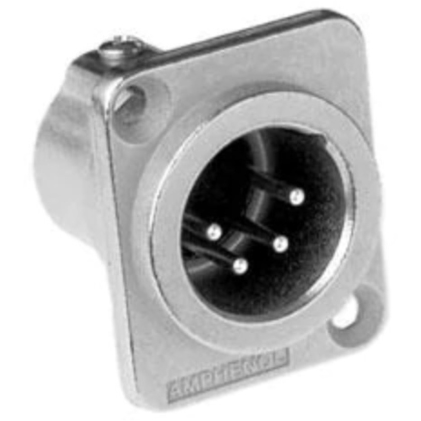 Amphenol AC Z Series 4 Pin XLR Chassis Connector (Silver Plating, Male, Silver)