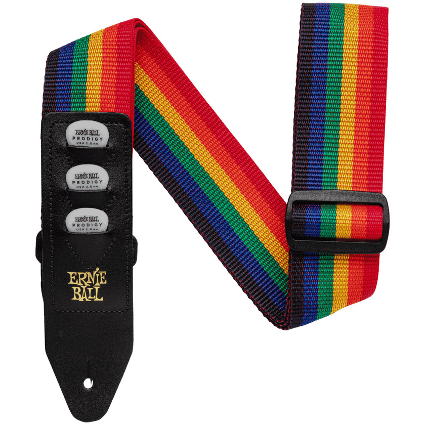 Ernie Ball Pick Holder Guitar Strap - Rainbow