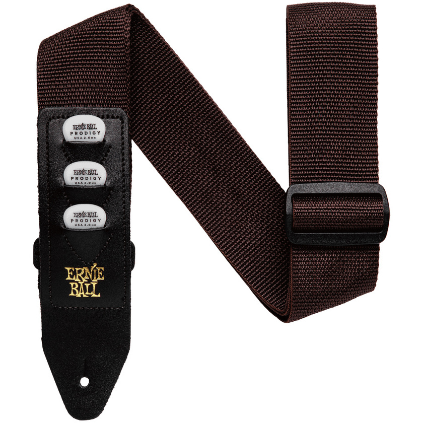 Ernie Ball Pick Holder Guitar Strap - Brown