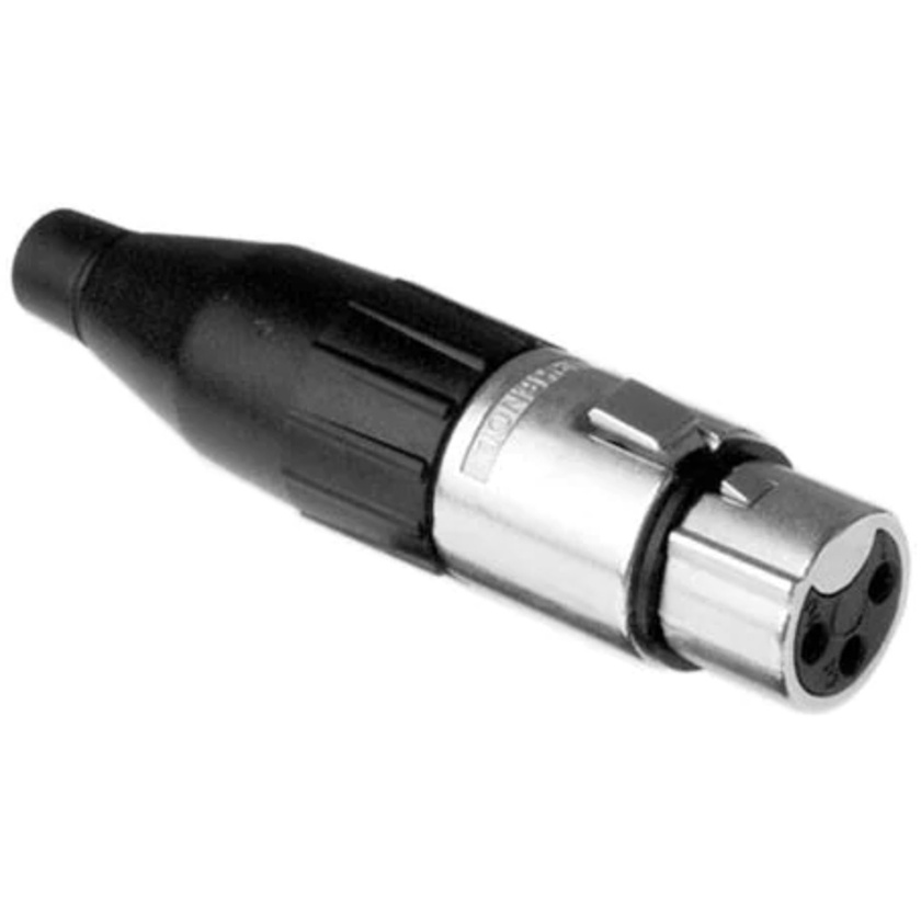Amphenol AC Series 3 Pin XLR Cable Connector (Tin Plating, Female, Black and Silver)