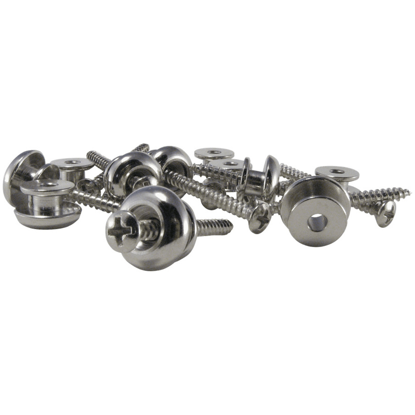 Ernie Ball Nickel Plated Brass Strap Buttons - 12 Pack