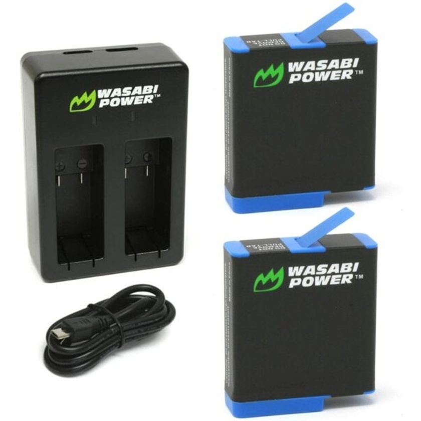 Wasabi 2x Batteries & Double Charger for GoPro Hero 8 / 7 / 6 / 5