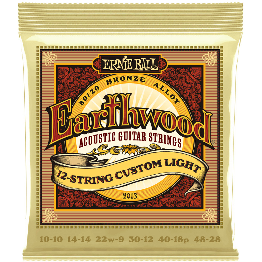 Ernie Ball Earthwood 12-String Custom Light 80/20 Bronze Acoustic Guitar Strings - 10-48 Gauge