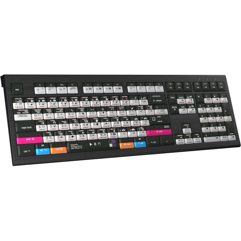 Logickeyboard ASTRA 2 Backlit Keyboard for Adobe Premiere Pro and After Effects(Mac, US English)