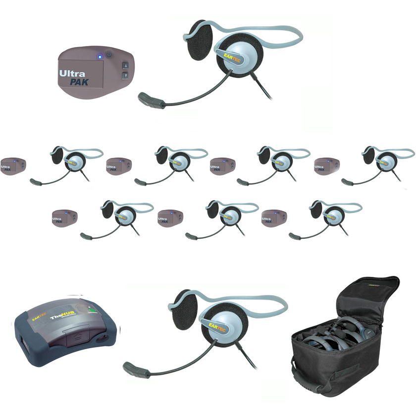 Eartec UPMON9 UltraPAK 9-Person HUB Intercom System with Monarch Headset