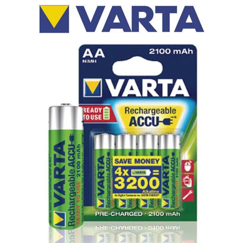 Varta Rechargable Ni-MH 2100mAh AA Batteries (4pk)