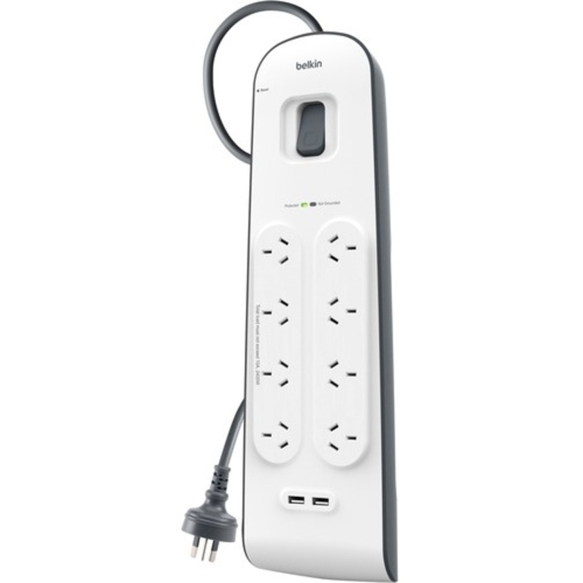 Belkin 8 Outlet Surge Strip with 2.4A USB Charging