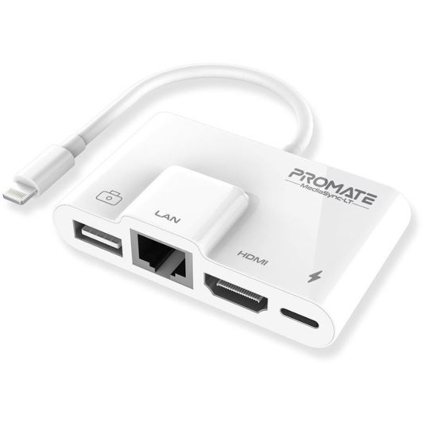 Promate 4-In-1 Multimedia Hub with Lightning Connector