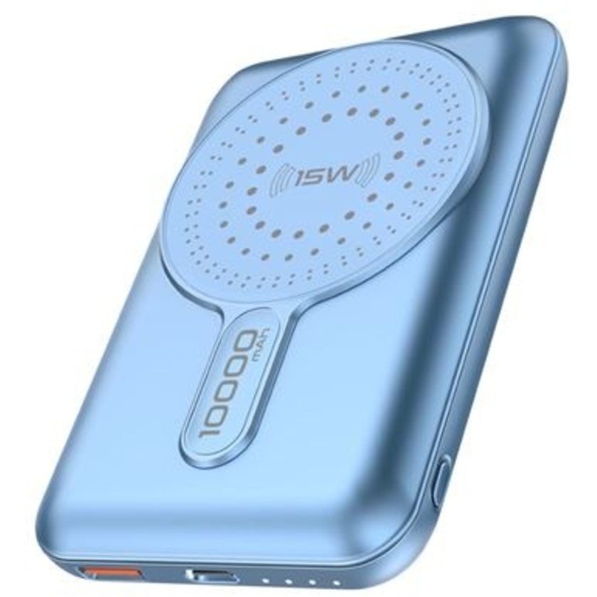 Promate 10000mAh Magnetic Qi 15W Wireless Charging Power Bank (Blue)