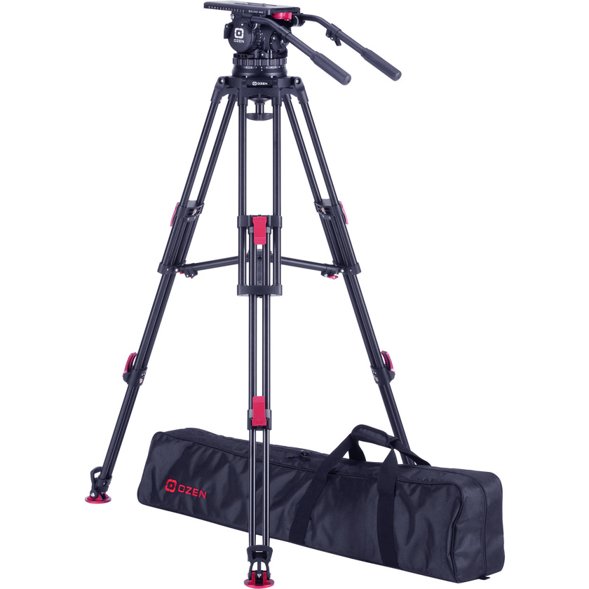 OZEN 25AL2M AGILE 25 E-Z LOAD Single Stage Aluminium Tripod System