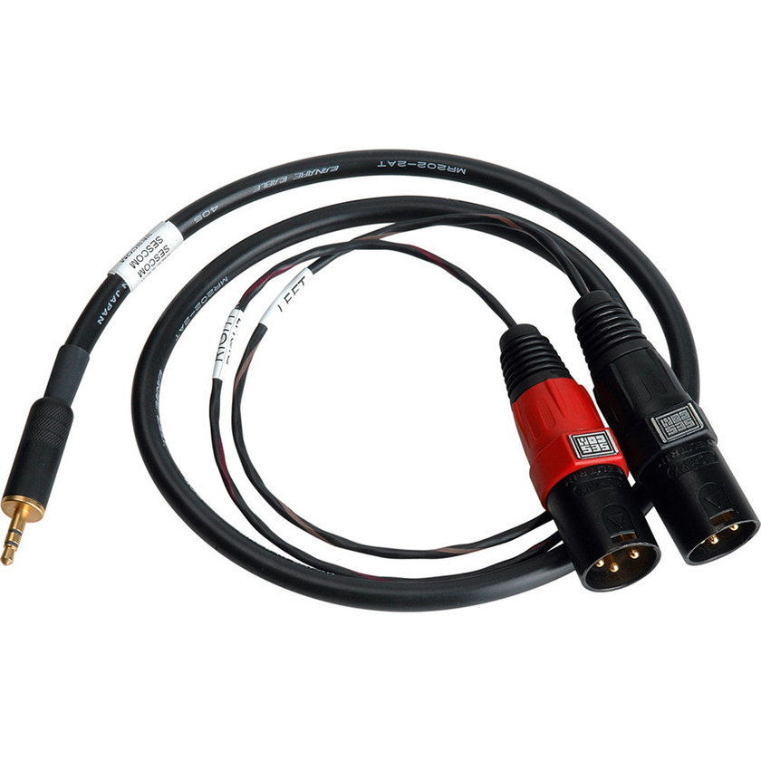 Sescom SES-IPOD-XLRM03 3.5mm Stereo to Dual XLR Male Mono Audio Cable - 3'