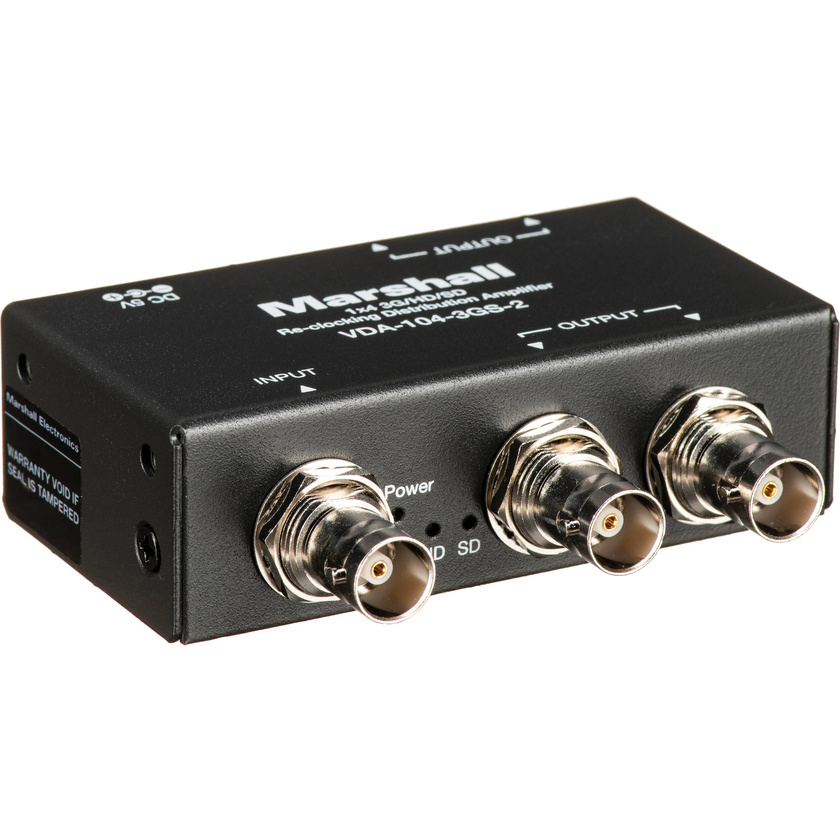 Marshall Electronics VDA-104-3GS-2 1x4 3G/HD/SD-SDI Reclocking Distribution Amplifier