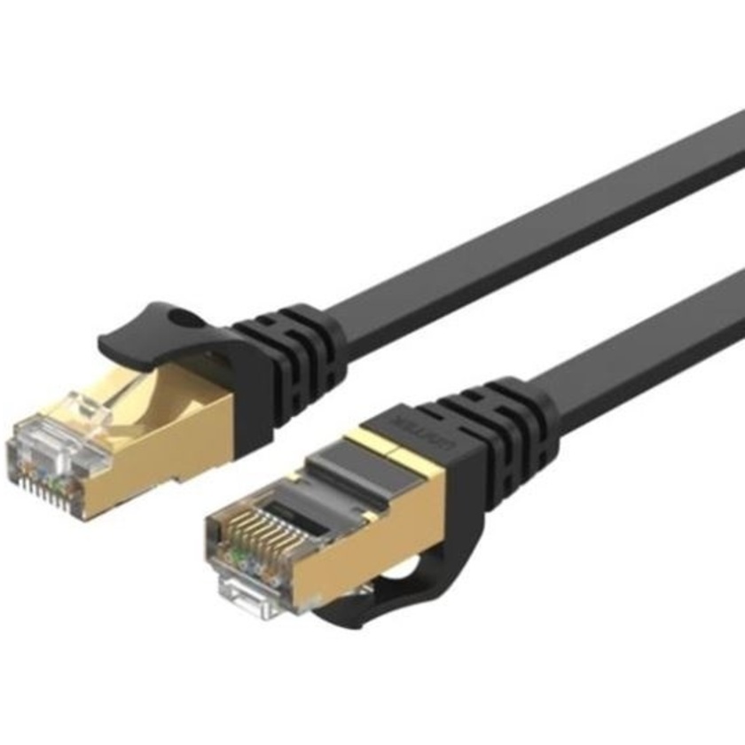 UNITEK 2m CAT 7 Black Flat SSTP 32AWG Patch Lead in PVC Jacket