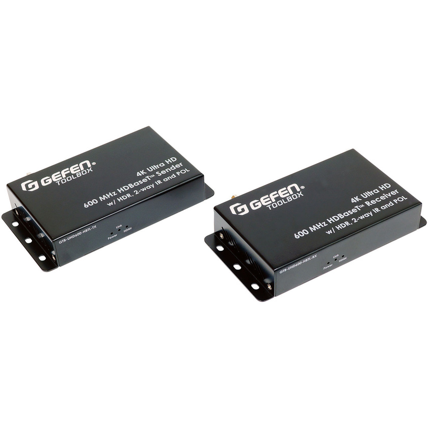 Gefen 4K Ultra HD 600 MHz HDBaseT Extender Set with HDR, 2-Way IR & PoL (40m)