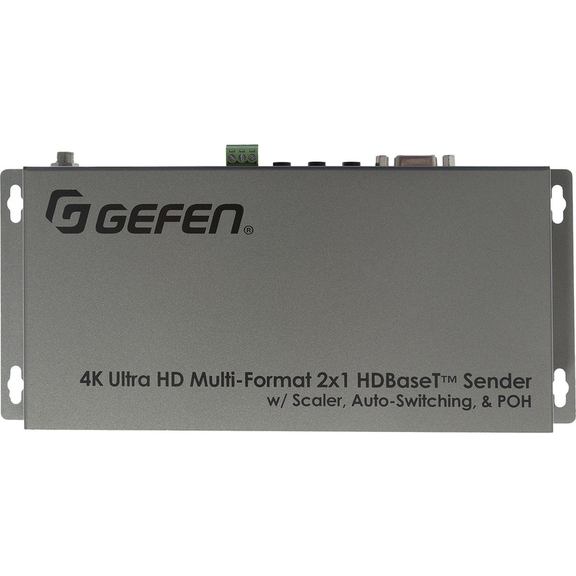 Gefen 4K Multi-Format 2x1 HDBaseT Sender with Scaler, Auto-Switching, and PoH