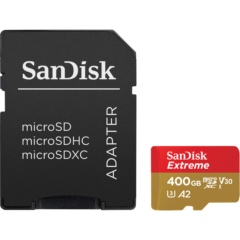 SanDisk 400GB Extreme UHS-I microSDXC Memory Card with SD Adapter (190 MB/s)